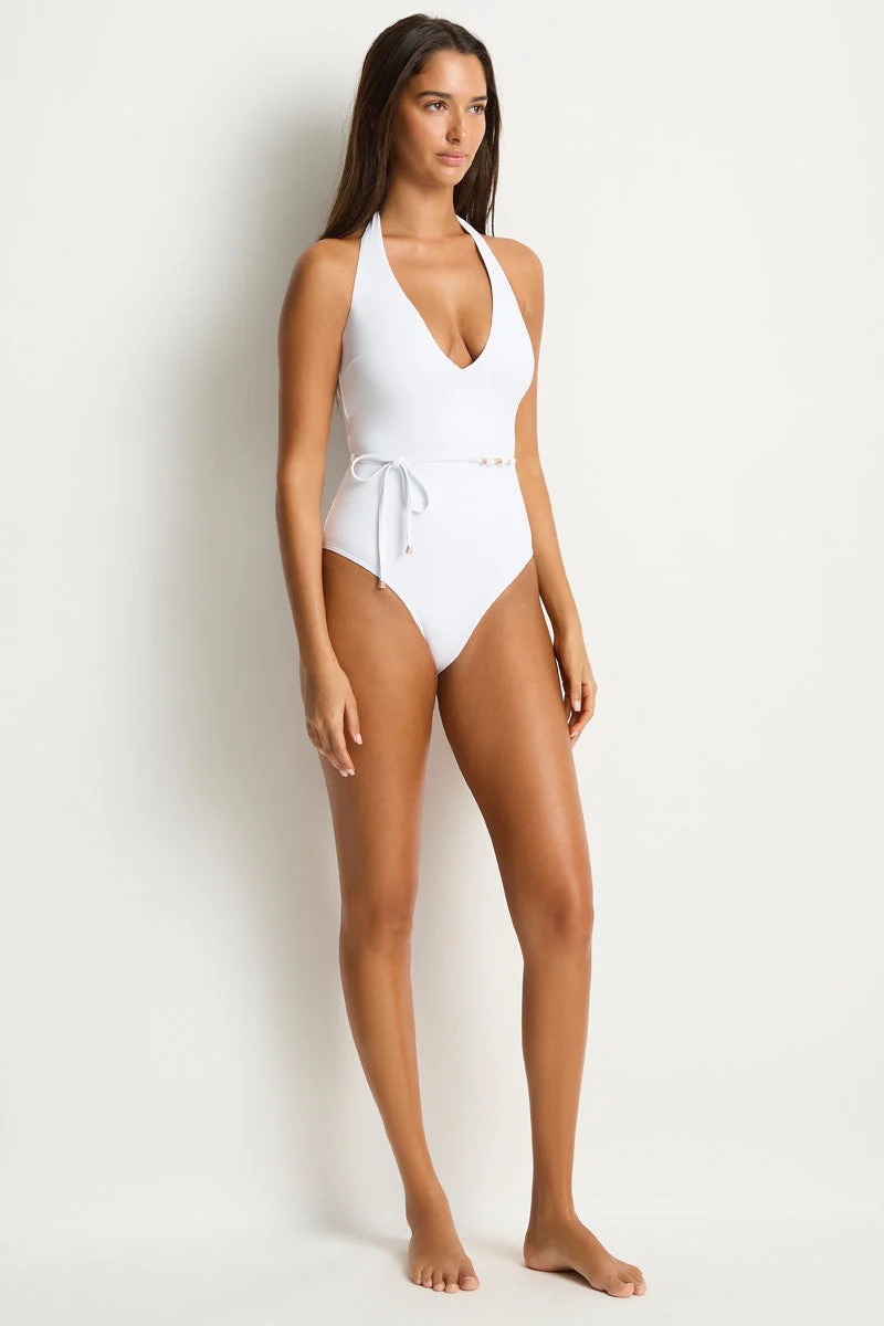 De Luxe V Neck Halter One Piece - Image 4