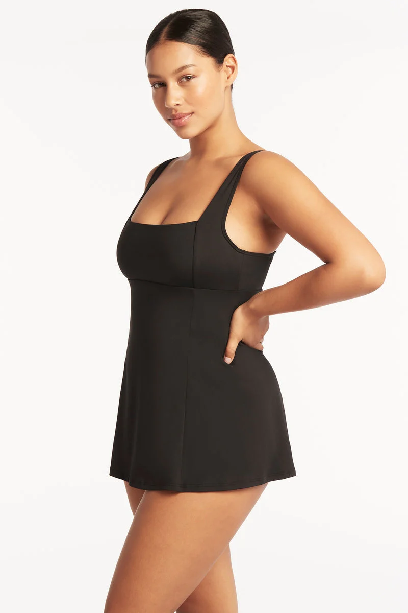 Eco Essentials Square Neck Tummy Control Swim Dress - Image 2