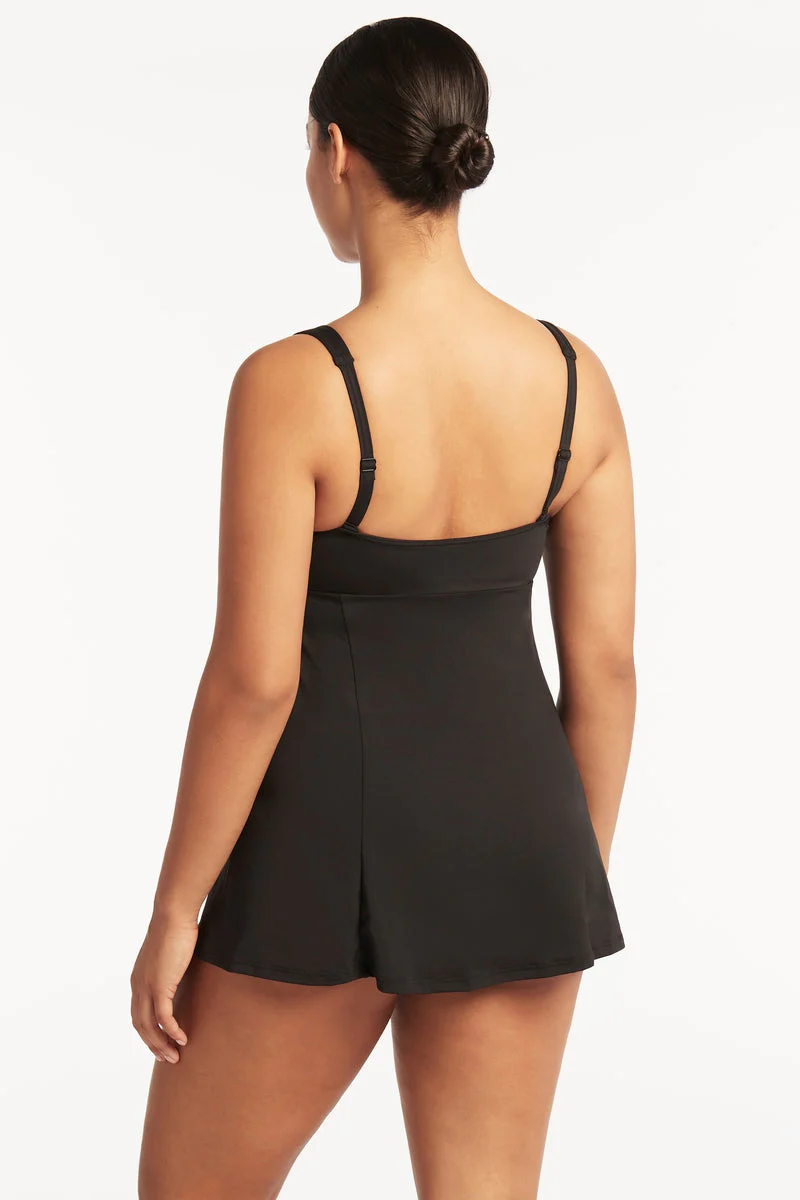 Eco Essentials Square Neck Tummy Control Swim Dress - Image 3