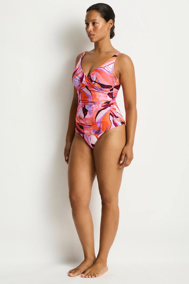 Neon Wave Cross Front Tankini - Image 3